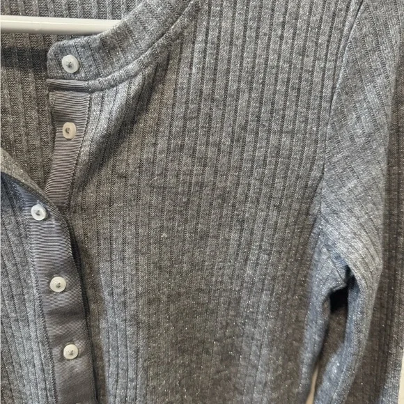 aerie Ribbed Button-Up Long Sleeve - Picture 2 of 3